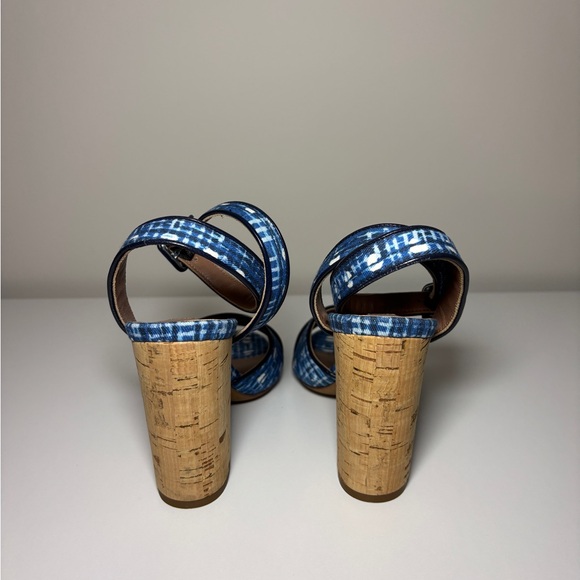 Tabitha Simmons Blue Cork Block Heel Sandals Size EU 36 - Picture 5 of 8